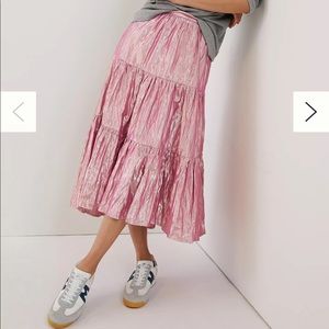 NWOT Maeve Alicia Pink Metallic Skirt - size 0